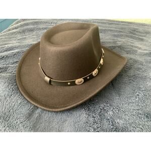 New Black Cowboy/Cowgirl Hat with Silver Decoration